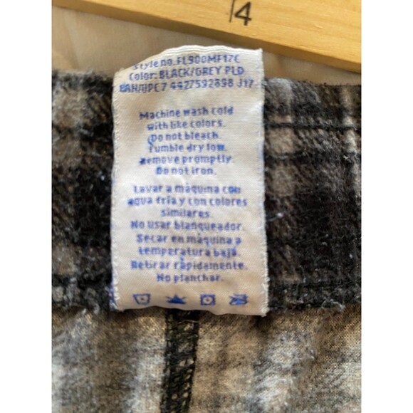 Fruit Of The Loom Men's Sleepwear Sz XL Pants Black Grey Plaid Polyester - Picture 8 of 10